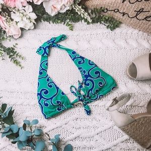 Tommy Bahama Blue Green Halter Bikini Top XS NWT